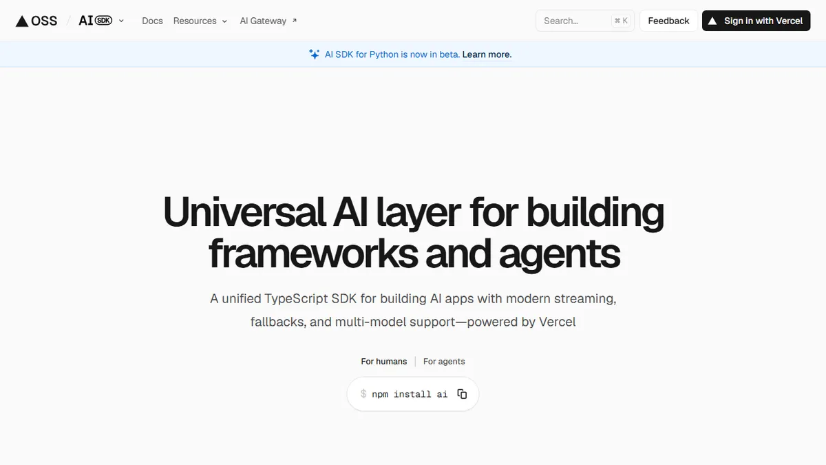 AI SDK preview image