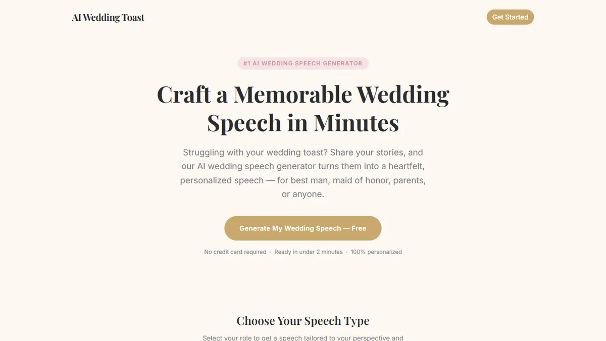 AI Wedding Toast preview image