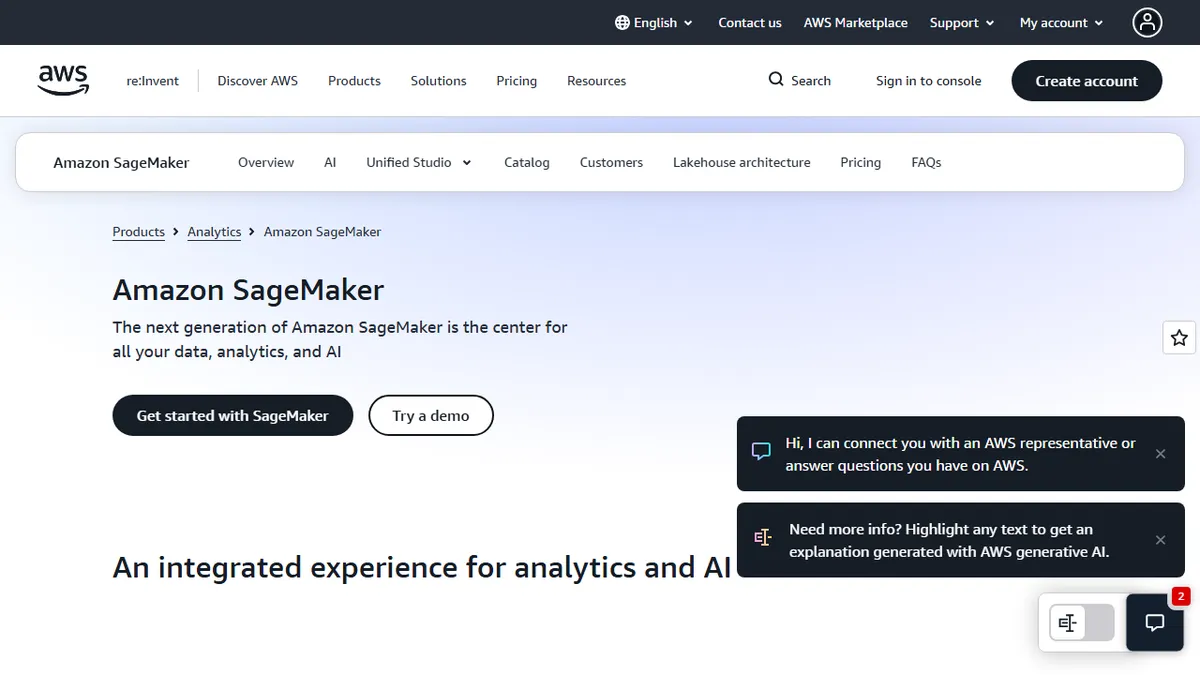 Amazon SageMaker preview image